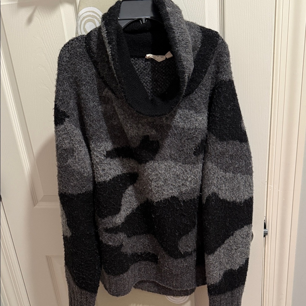 RD Style Black and Gray Cowl Neck Sweater